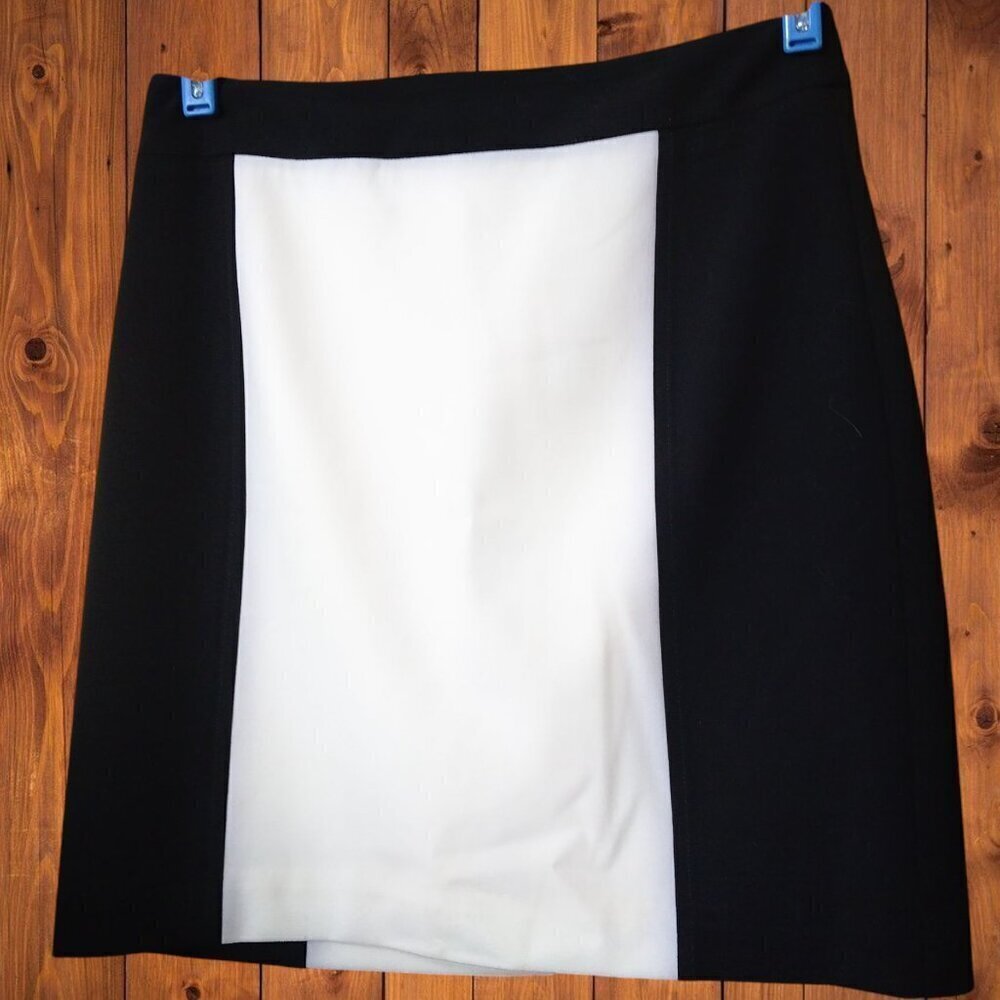 Worthington Petites Size 8P Women's Colorblock Black White Pencil Skirt Classic